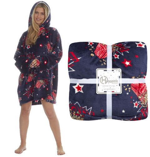 Popcorn print oversized Blanket style hoodie