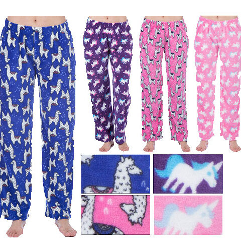 Unicorn and LLama fleece design lounge pants for women